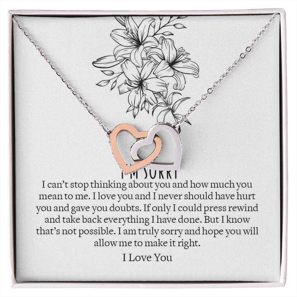 I'm Sorry Jewelry, Interlocking Hearts Necklace