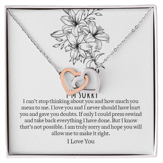 I'm Sorry Jewelry, Interlocking Hearts Necklace