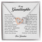 To My Granddaughter, Interlocking Heart Necklace, Gift from Grandma