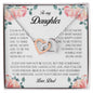 To My Daughter, Interlocking Heart Necklace, Gift from Dad