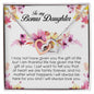 To My Bonus Daughter, Interlocking Heart Necklace