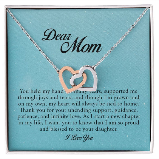 Dear Mom, Interlocking Hearts Necklace