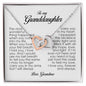 To My Granddaughter, Interlocking Heart Necklace
