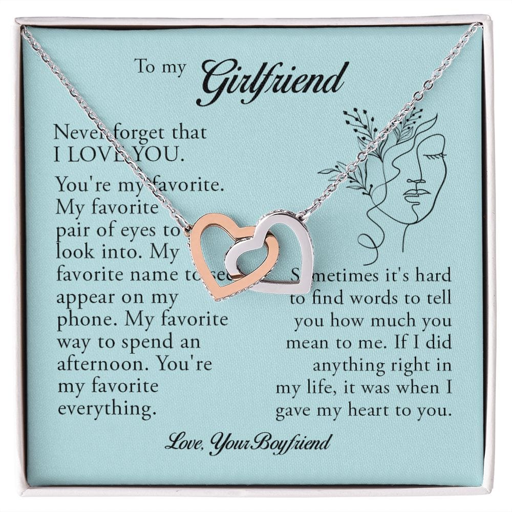 To My Girlfriend, Interlocking Heart Necklace