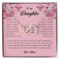 To My Daughter, Interlocking Heart Necklace, Gift from Dad