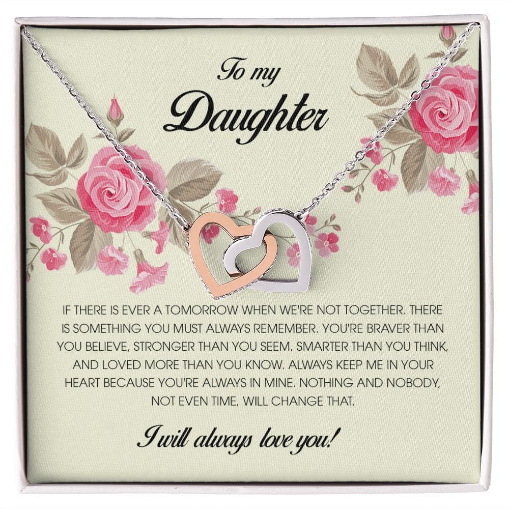 To My Daughter, Interlocking Heart Necklace