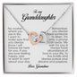 To My Granddaughter, Interlocking Heart Necklace