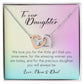 To My Daughter, Interlocking Hearts Necklace
