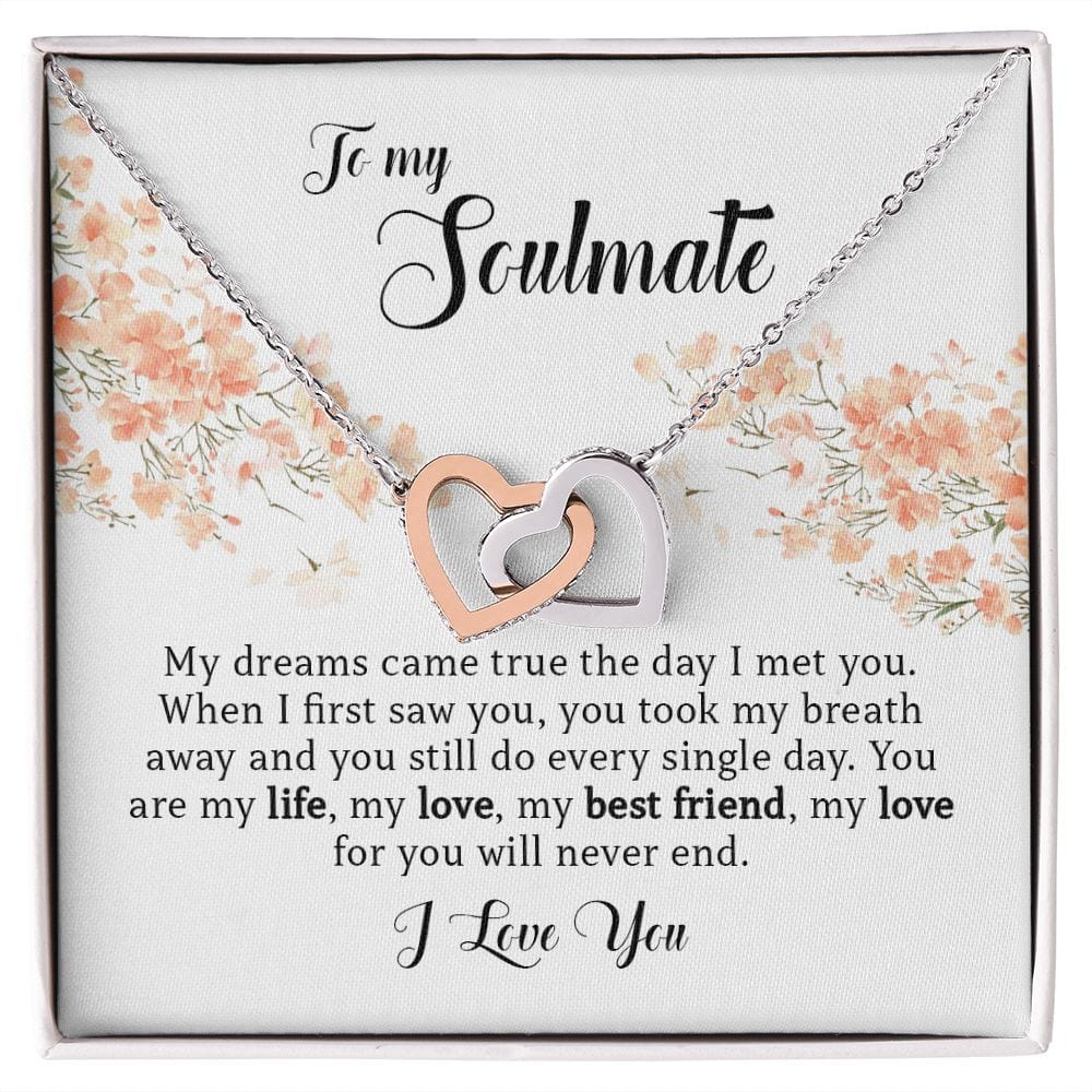 To My Soulmate, Interlocking Hearts Necklace