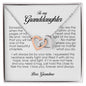 To My Granddaughter, Interlocking Heart Necklace, Gift from Grandma