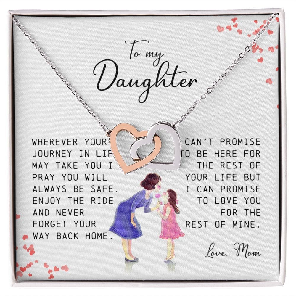 To My Daughter, Interlocking Hearts Necklace