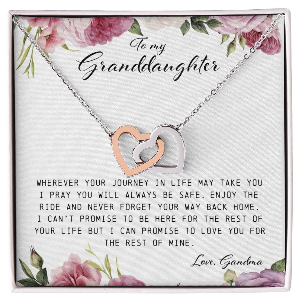 To My Granddaughter, Interlocking Hearts Necklace