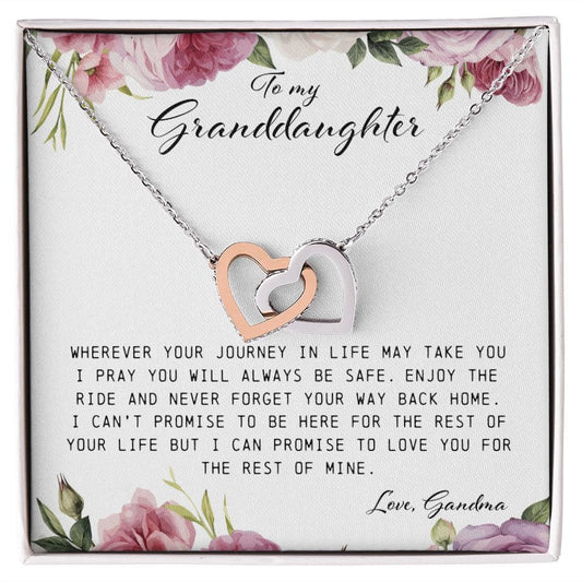 To My Granddaughter, Interlocking Hearts Necklace