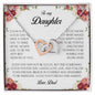 To My Daughter, Interlocking Heart Necklace, Gift from Dad