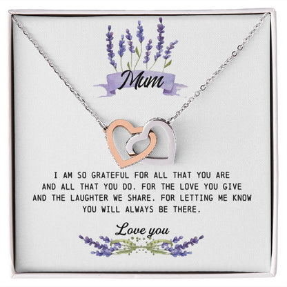 Mum Gift, Interlocking Hearts Necklace