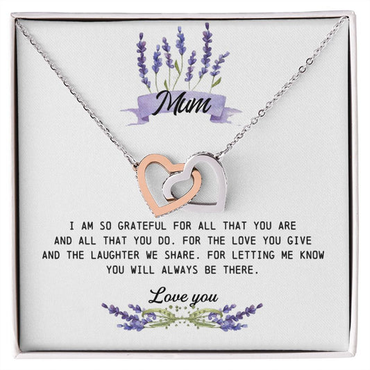 Mum Gift, Interlocking Hearts Necklace