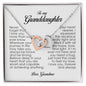To My Granddaughter, Interlocking Heart Necklace, Gift from Grandma