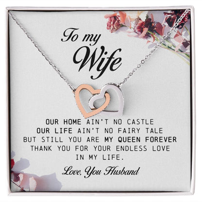 To My Wife, Interlocking Hearts Necklace