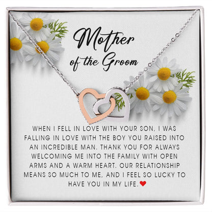 Mother of The Groom Gift, Interlocking Heart Necklace