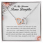 To My Awesome Bonus Daughter, Interlocking Heart Necklace