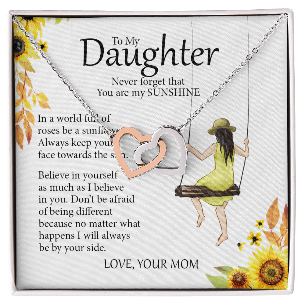 To My Daughter, Interlocking Hearts Necklace