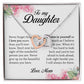 To My Daughter "Never Give Up On Your Dreams" Interlocking Hearts Necklace