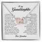 To My Granddaughter, Interlocking Heart Necklace