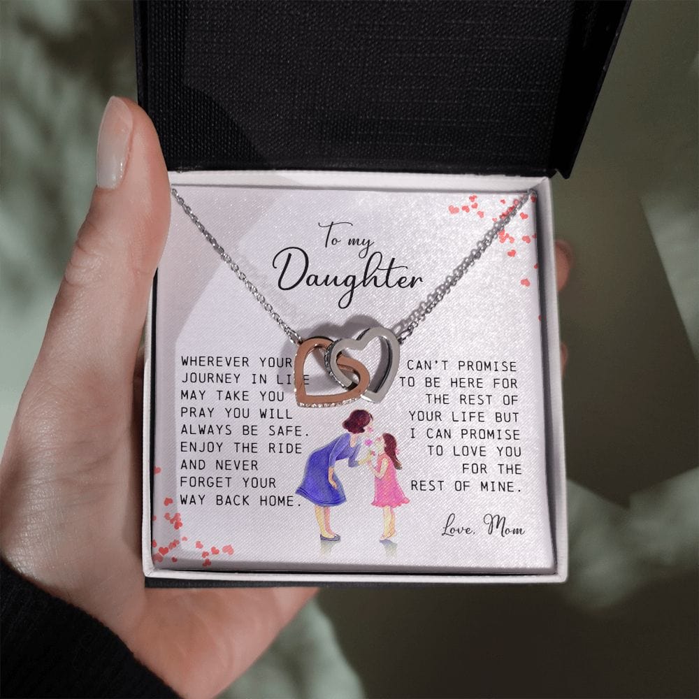 To My Daughter, Interlocking Hearts Necklace