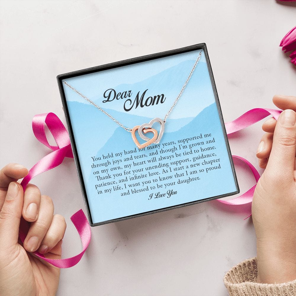 Dear Mom, Interlocking Hearts Necklace