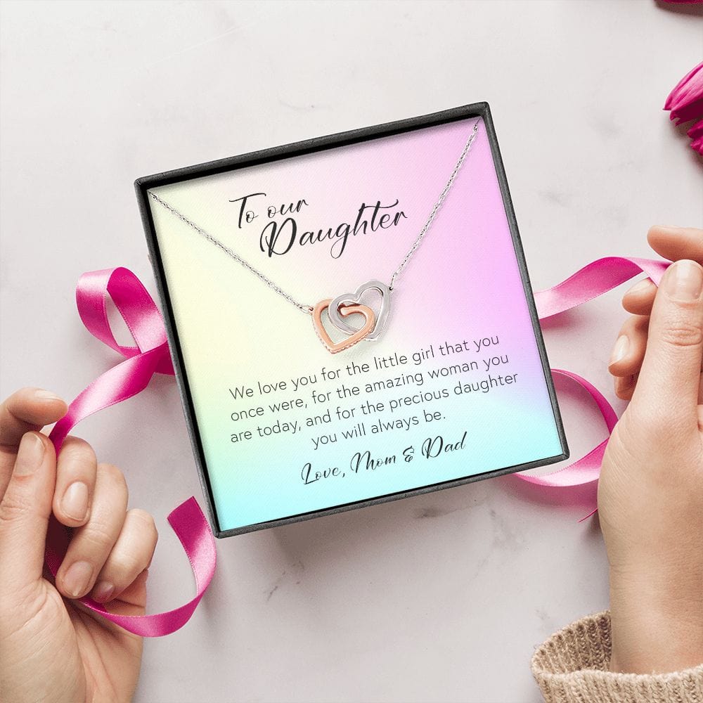 To Our Daughter, Interlocking Hearts Necklace