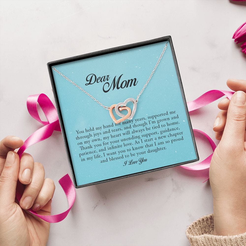 Dear Mom, Interlocking Hearts Necklace