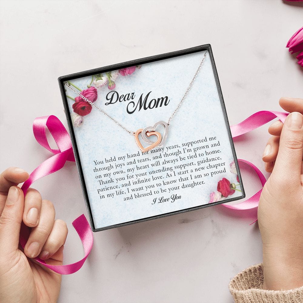 Dear Mom, Interlocking Hearts Necklace