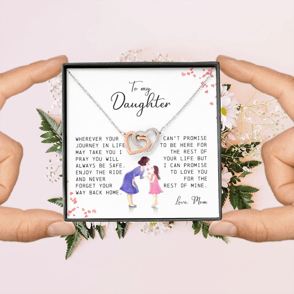To My Daughter, Interlocking Hearts Necklace