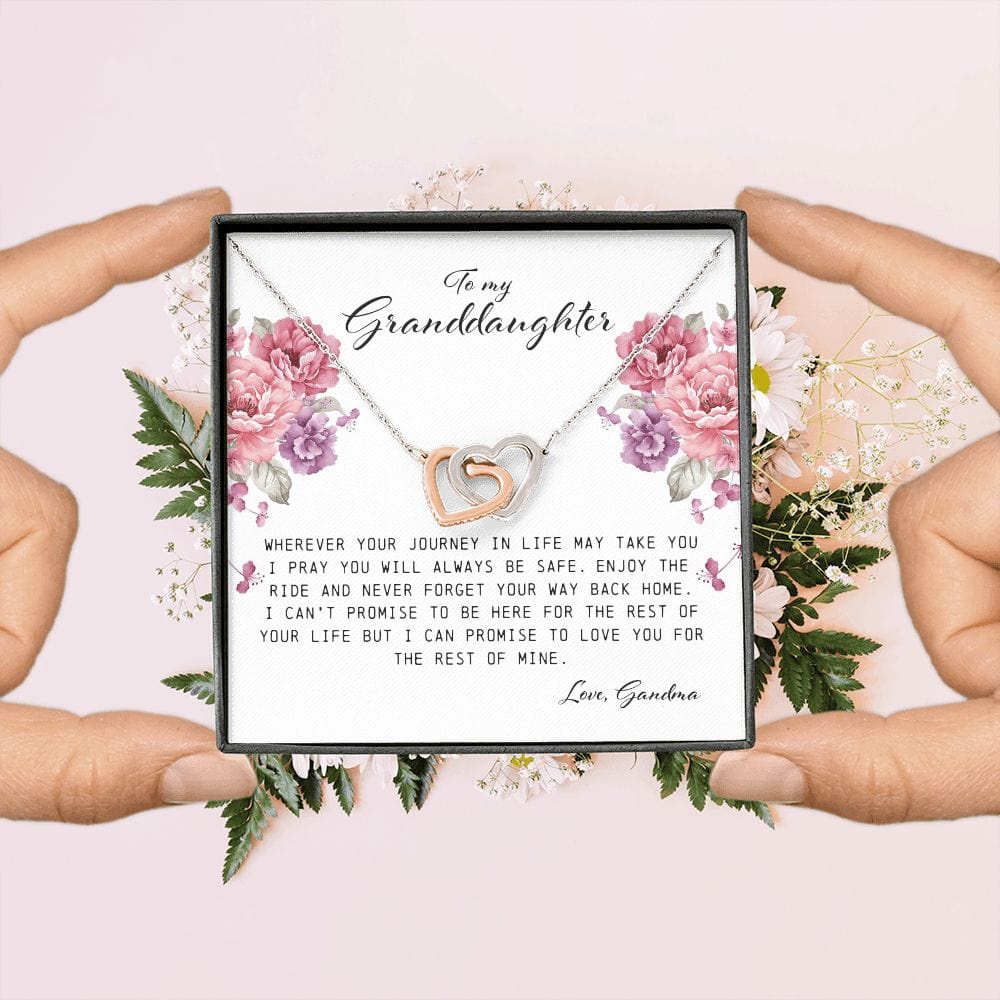 To My Granddaughter, Interlocking Hearts Necklace