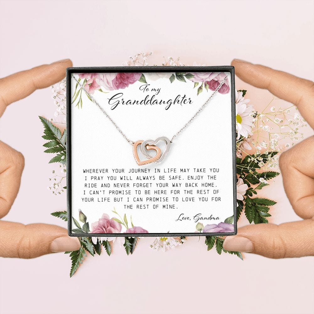To My Granddaughter, Interlocking Hearts Necklace