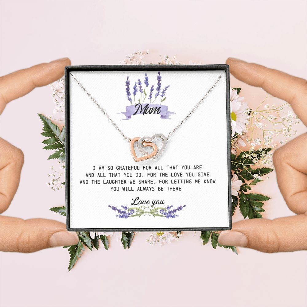 Mum Gift, Interlocking Hearts Necklace
