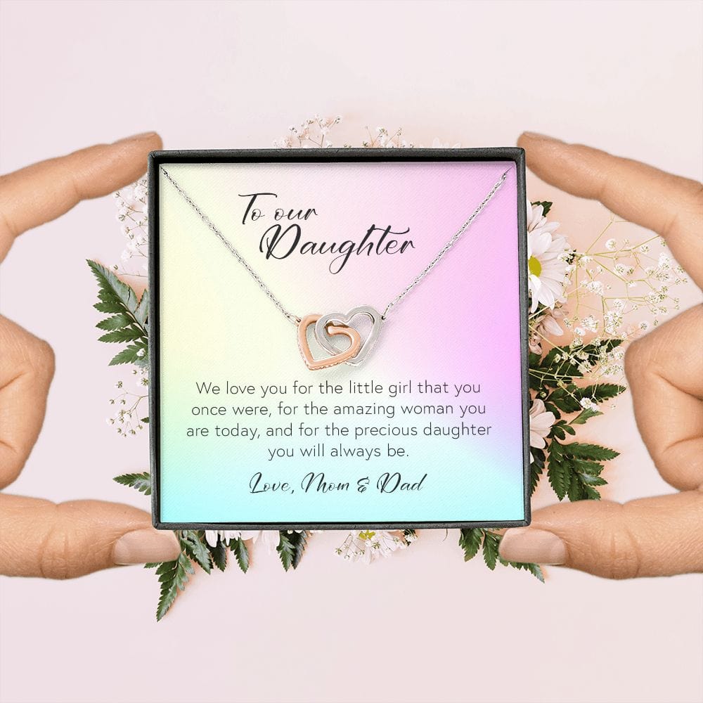 To Our Daughter, Interlocking Hearts Necklace