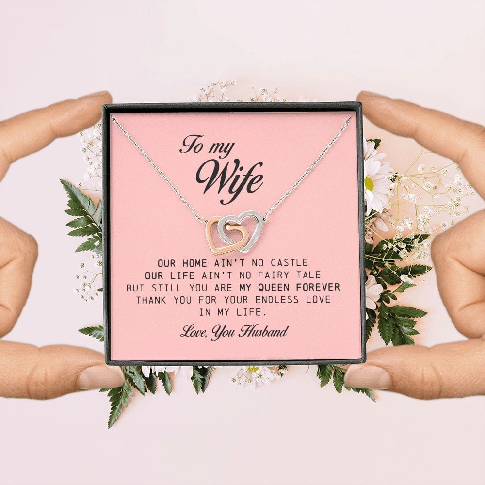To My Wife, Interlocking Hearts Necklace