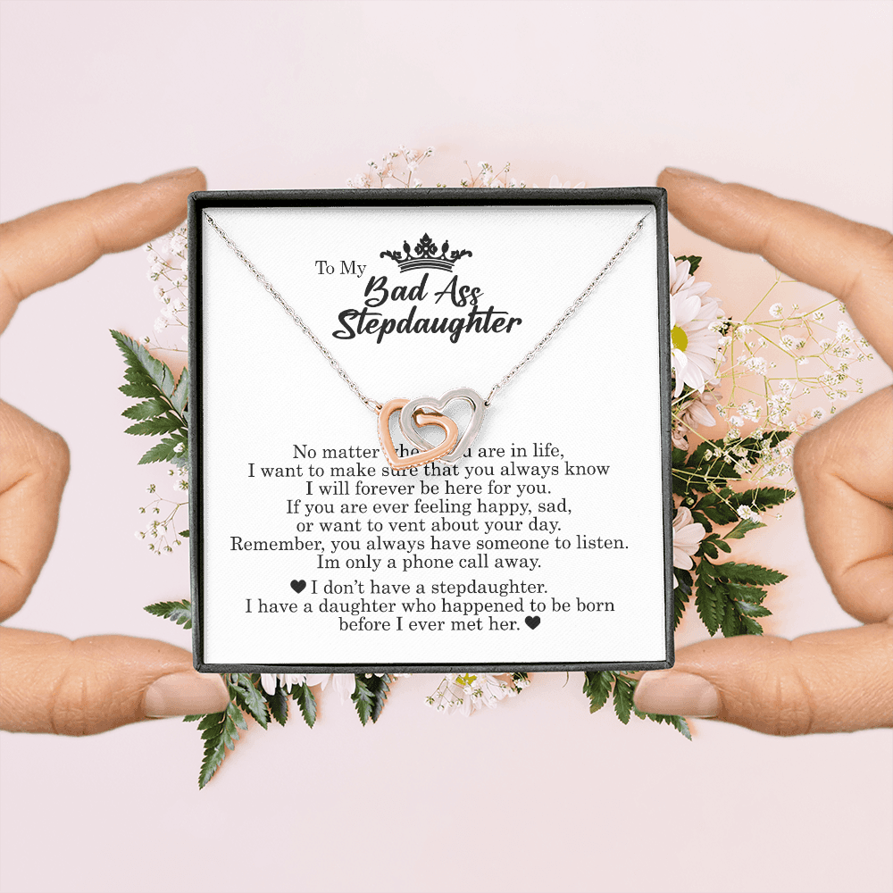 To My Badass Daughter, Interlocking Hearts Necklace