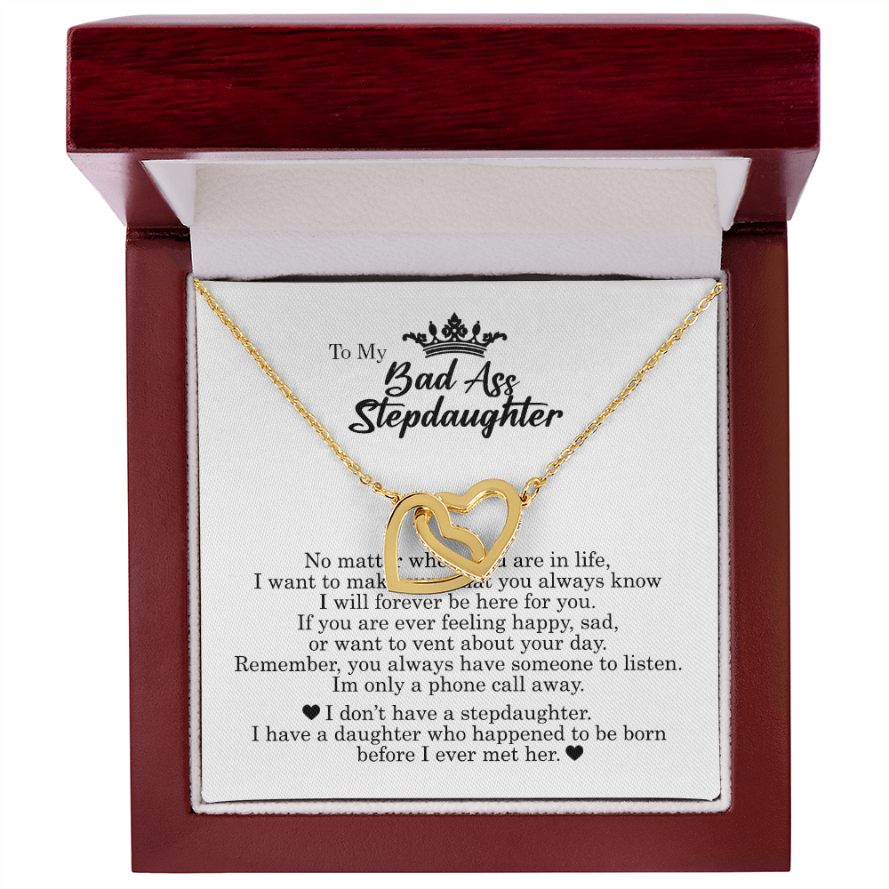 To My Badass Daughter, Interlocking Hearts Necklace