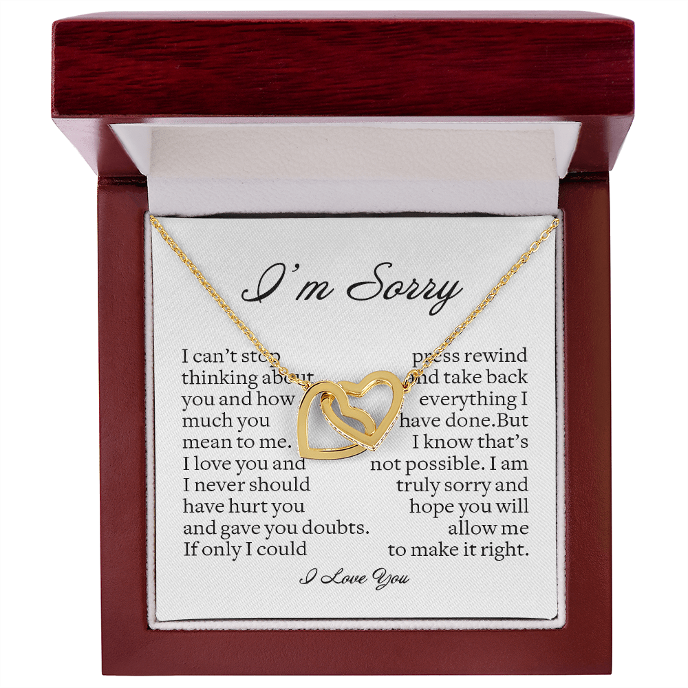 I'm Sorry Gift, Interlocking Hearts Necklace