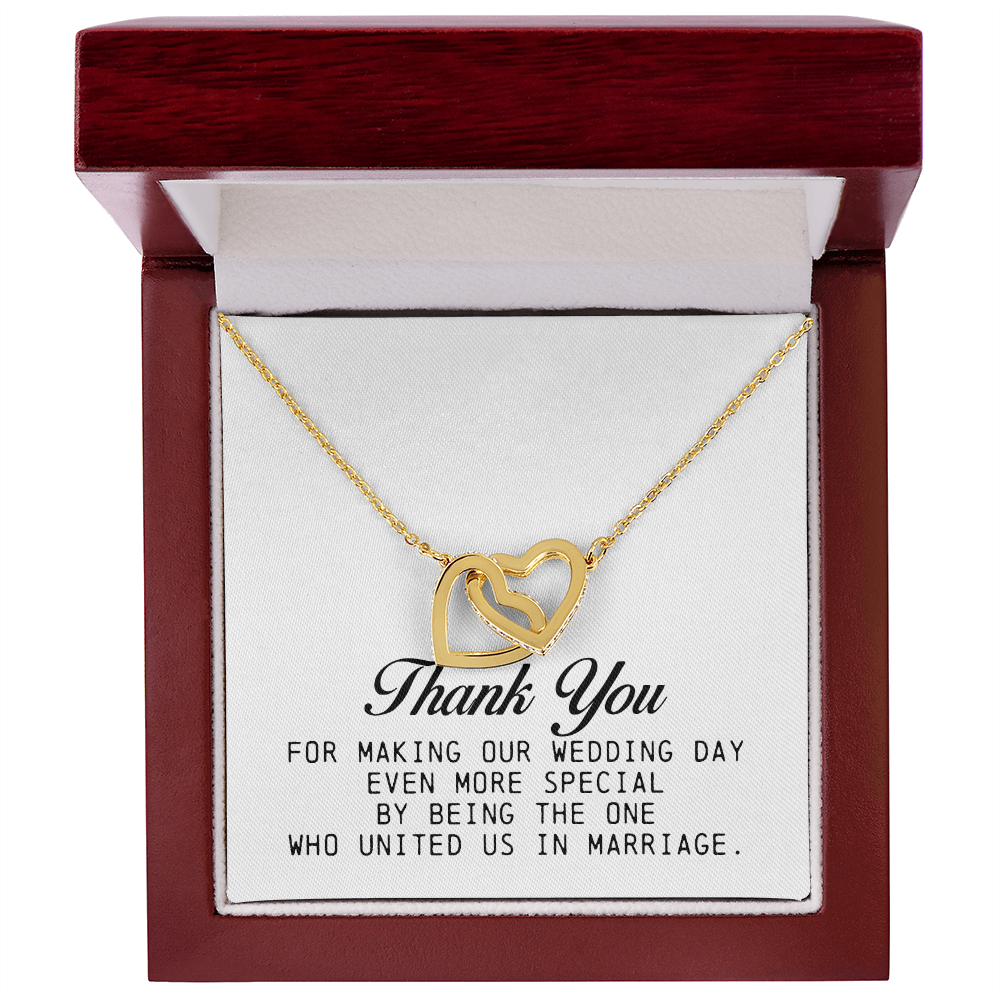 Marriage Officiant Gift, Interlocking Hearts Necklace
