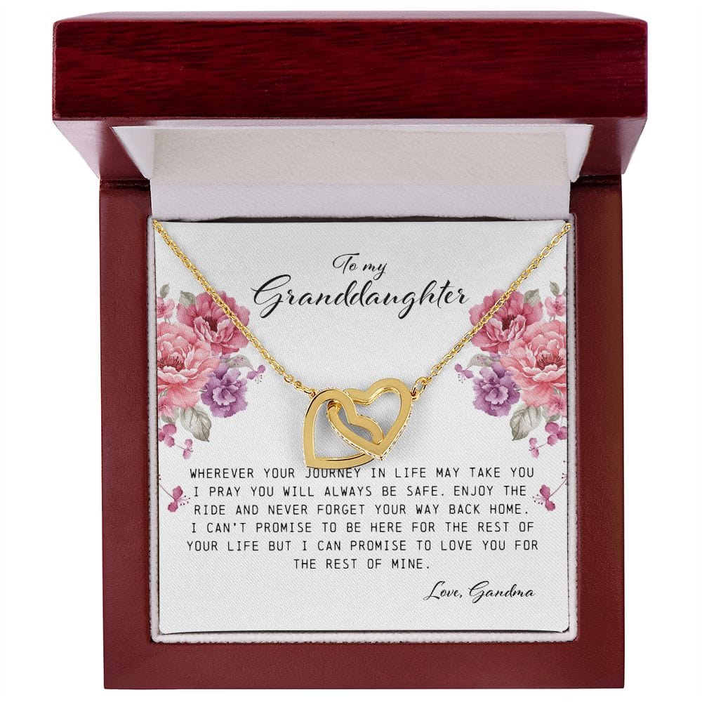 To My Granddaughter, Interlocking Hearts Necklace