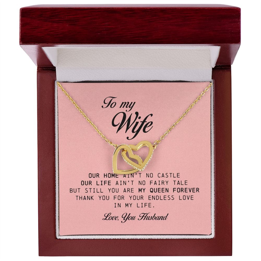 To My Wife, Interlocking Hearts Necklace