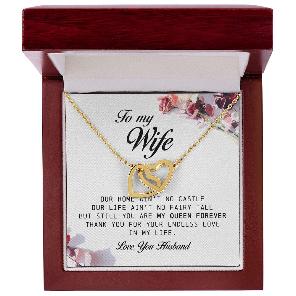 To My Wife, Interlocking Hearts Necklace