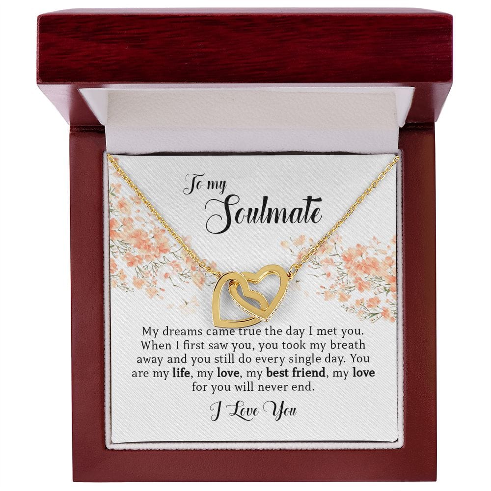 To My Soulmate, Interlocking Hearts Necklace