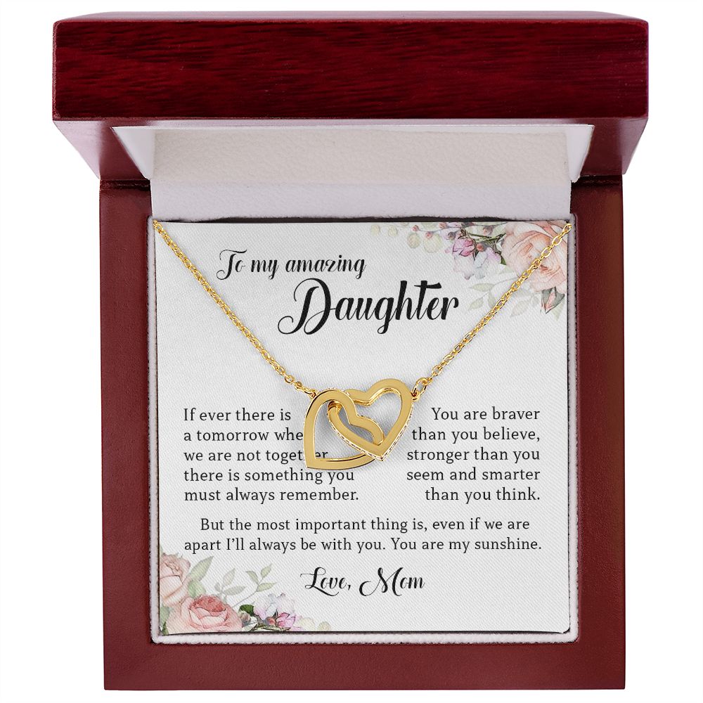 To My Amazing Daughter, Interlocking Hearts Necklace