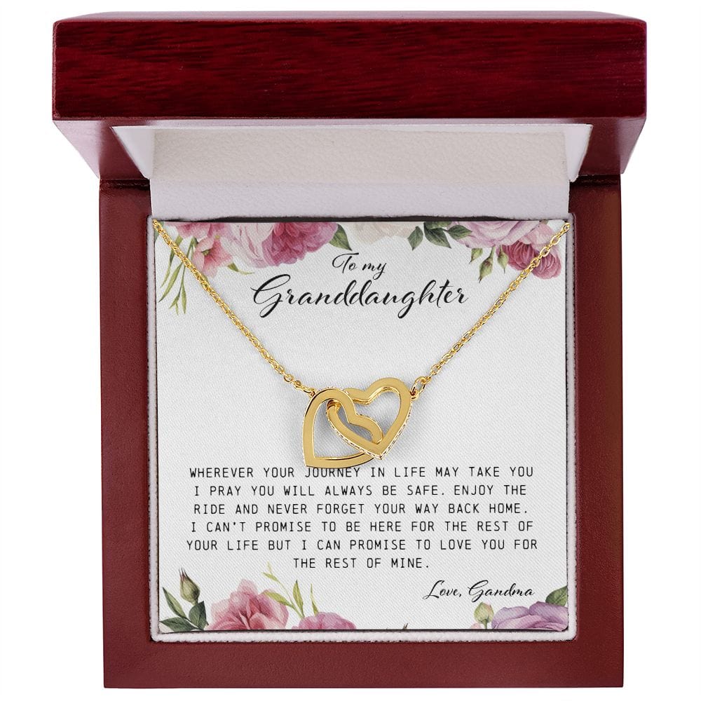 To My Granddaughter, Interlocking Hearts Necklace