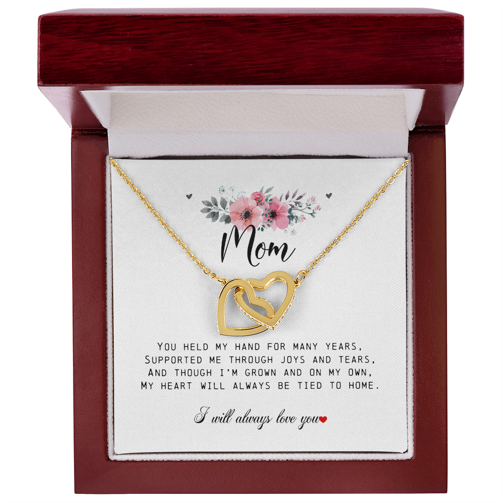 Mom Gift, Interlocking Hearts Necklace