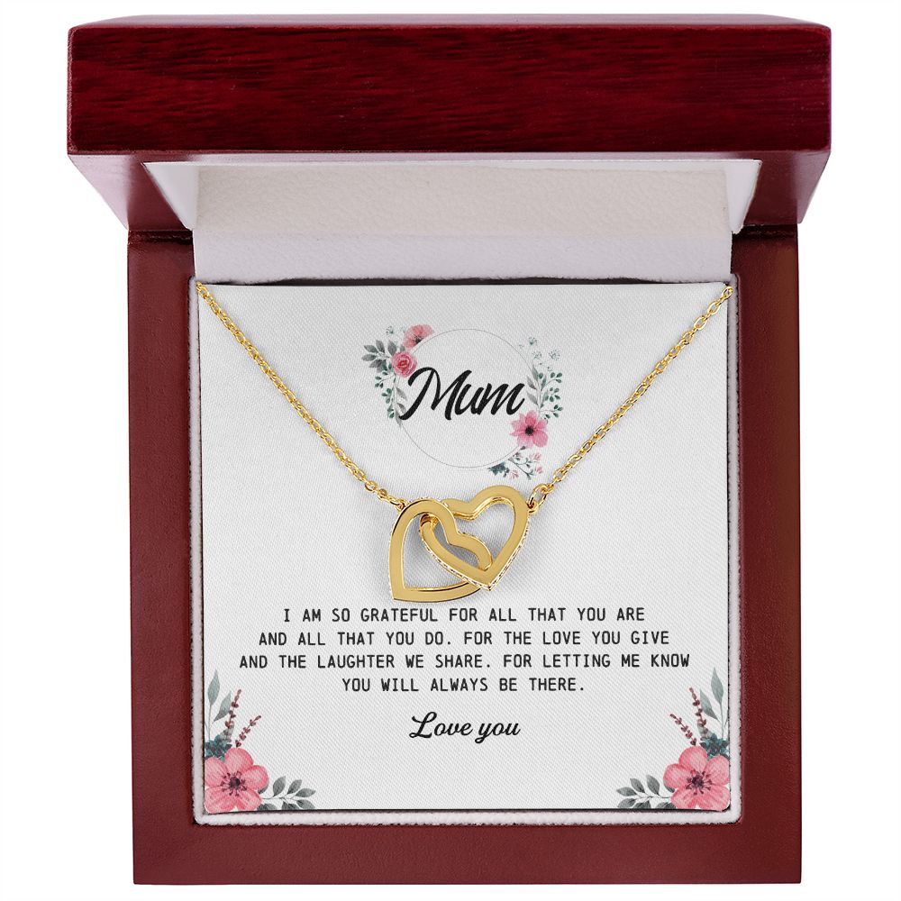 Interlocking Hearts Necklace, Mum Gift